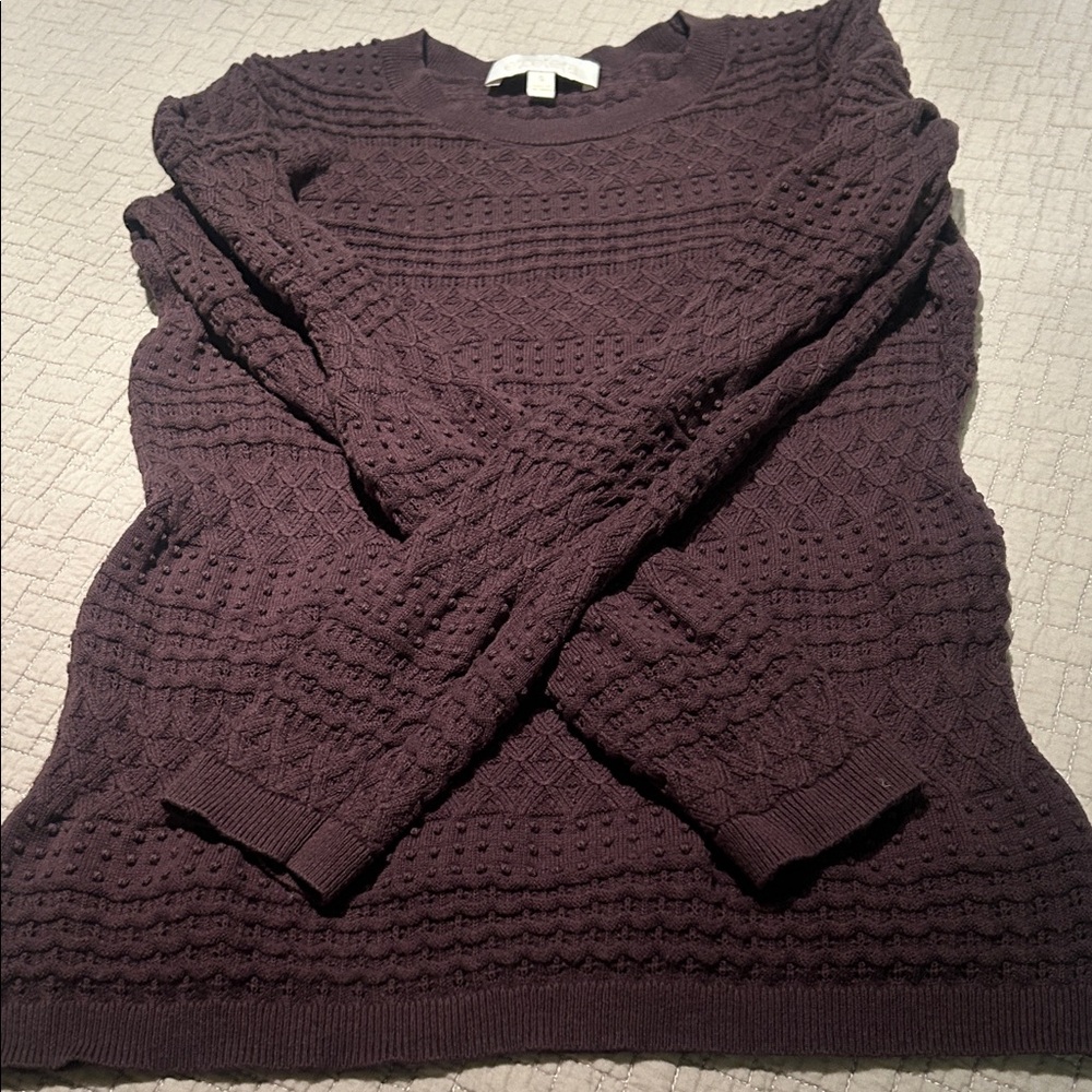 Textured Knit Women's Sweater - Brown